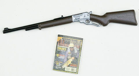 Winchester Rifle with Fly Fishing Magazine