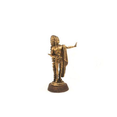 Standing Indian Bronze Statue by Jim Pounder