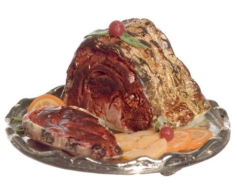 Ham Roast on Silver Platter