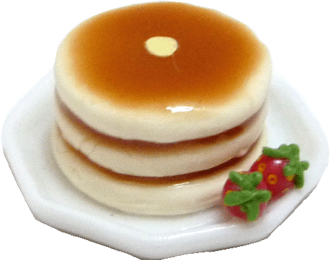 Stack of Pancakes on Plate with Strawberries