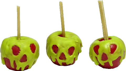 Candy Apples with Scary Faces, Set of Three