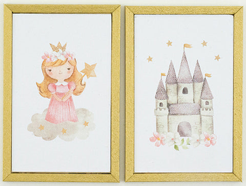 Princess & Castle Prints, Pink and White
