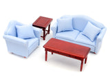 Living Room Set, Four Piece, Blue