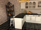 Four Piece Kitchen Set, White with Black