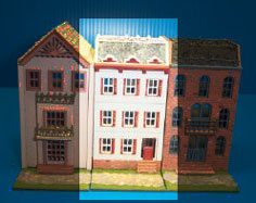Laser-Cut Row House Dollhouse Kit 1/144th Scale Style 811