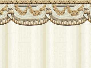 Tara Wallpaper, White with Cream and Golds