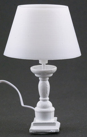 White Farmhouse Style Table Lamp, Electrified