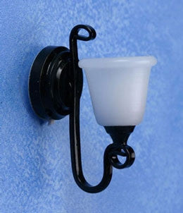 Black Wall Sconce with Frosted Tulip Shade