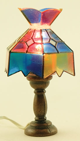 Tiffany Lamp, Colored with Fluted Top