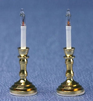 Candlesticks, Electrified, Pair by Miniature House, Electrified