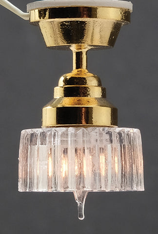 Ceiling Lamp with Scalloped Crystal Shade
