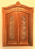 Pollinade Carved Double Door, New Walnut Finish