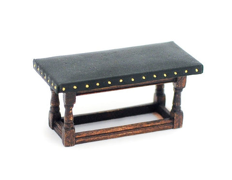 Tudor Style Leather Bench