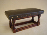 Tudor Style Leather Bench