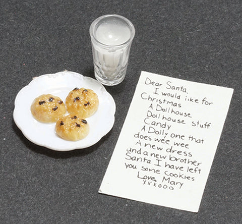 Note To Santa with Milk and Cookies