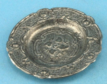 Plate, Pewter with Scalloped Design