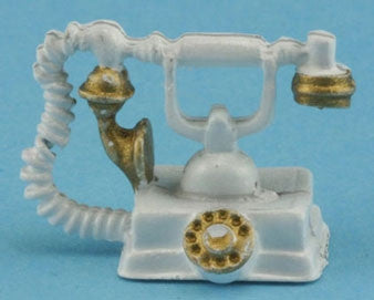 French Phone, White and Gold