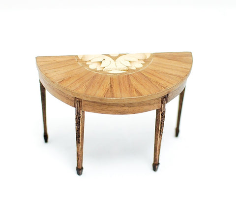 Sheraton Style Half Table with Wood Inlay