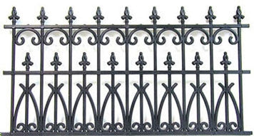 Faux Wrought Iron Fence, Black (Plastic)