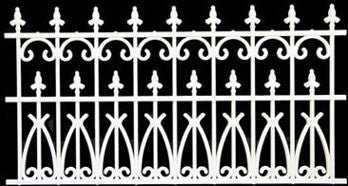 Faux Wrought Iron Fence, White, 2pcs.