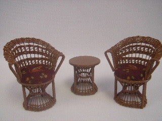 Wicker Bongo Table and Chair Set