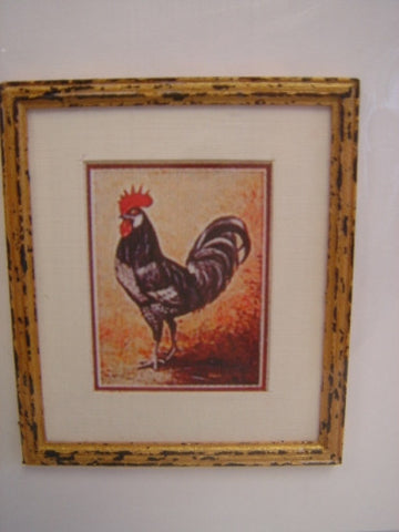 Print, Matted and Framed, Rooster