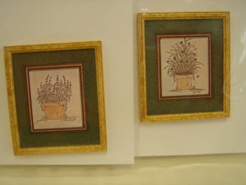 Prints, Pair of Potted Herbs