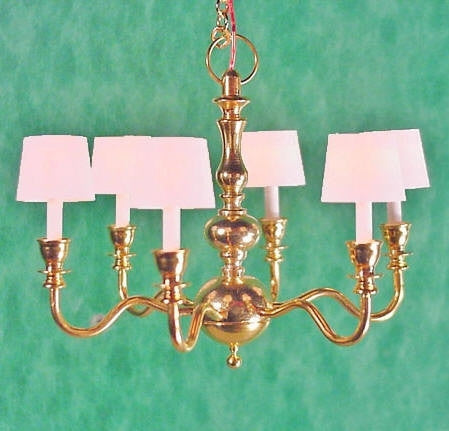 Clare-Bell Six Arm Chandelier with Black Shades, LAST ONE