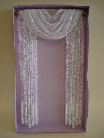 Drapes, Full Length White Lace with Swag