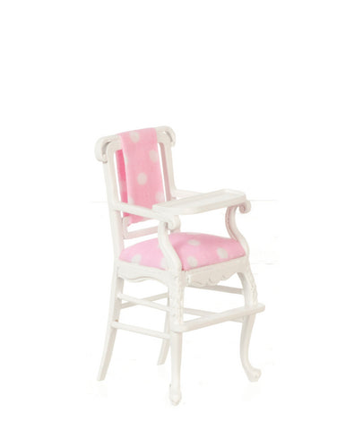 Windsor High Chair, White with Pink, Limited Stock