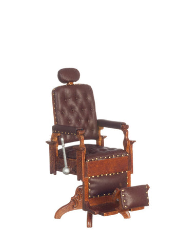 Victorian Barbershop Chair, Walnut and Leather