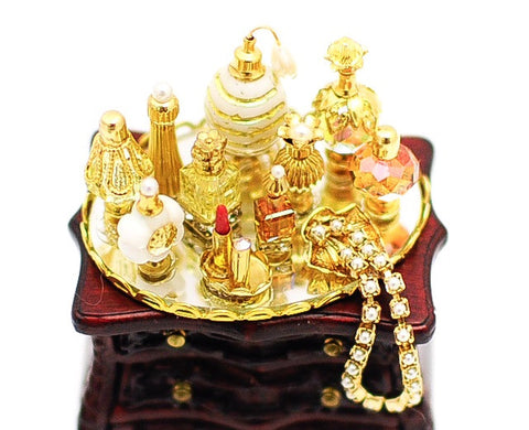 Perfume Tray with Diamonds and Gold