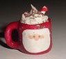Hot Cocoa with Peppermint Stick in a Santa Mug.