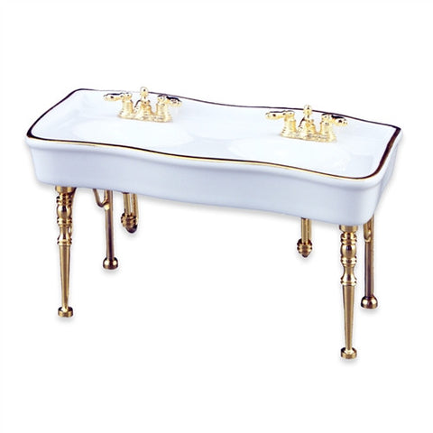 Double Sink, White and Gold, by Reutter Porzellan