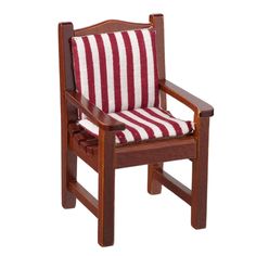 Garden Chair with Red and White Stripe Cushion
