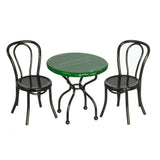 Faux Marble Top Iron Table and Chair Set
