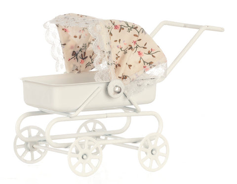 Baby Carriage, Pink and White with Tilt Top