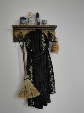 Wizard/Witch Wall Rack, Black Coat