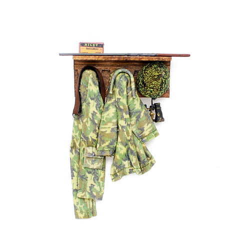 Hunting/Camo Style Coat Rack with Shelf