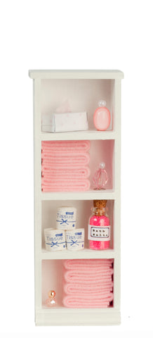 Filled Narrow Bath Cabinet, Pink
