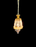 Small Hanging Chandelier with Pink Swarovski Crystals, Style G