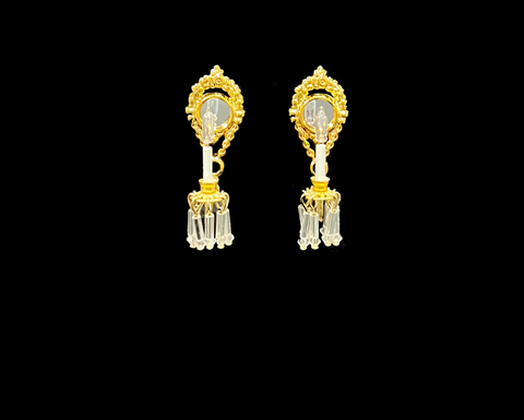 Brass and Crystal Sconce, Genuine Swarovski Crystal, Style J