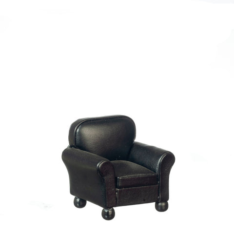 Leather Chair, Black, Right Sized