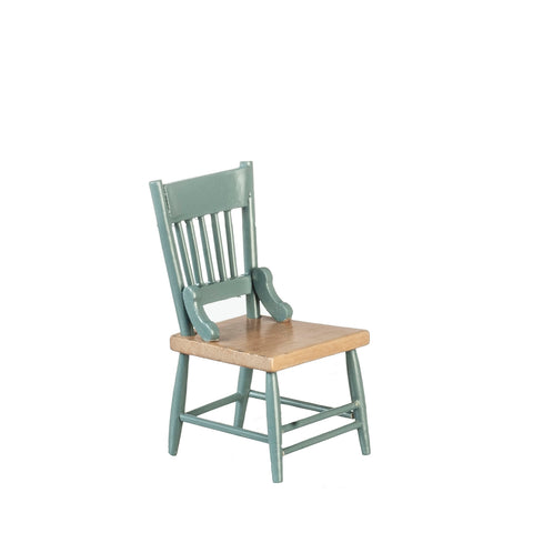 Kitchen Chair, Oak & Grey/Blue
