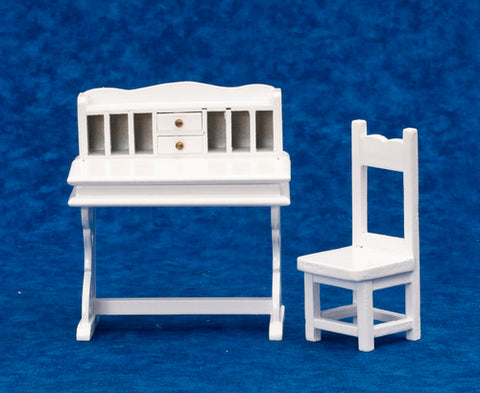 Desk and Chair, White