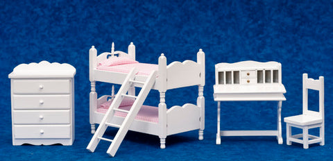 Bunk Bed Room, Pink and White