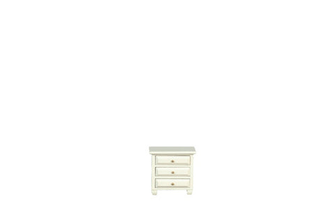Night Tabble with Three Drawers, White