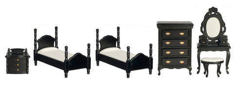 6 Piece Twin Bedroom Set, Black, ON SPECIAL