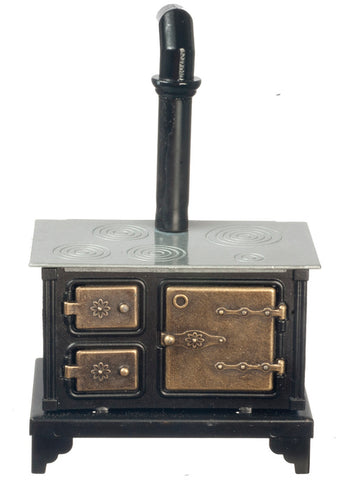 Old Fashioned Stove, Black with Brass