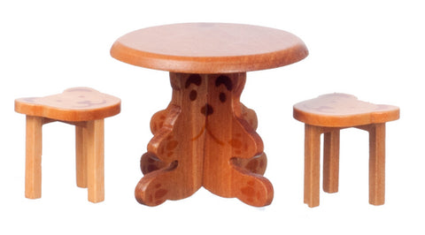 Teddy Bear Table and Two Stools